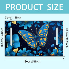 ORIGACH blue butterfly seat cover installed on cart offers stylish color.