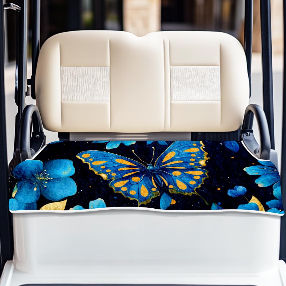 ORIGACH blue butterfly under starry sky design on golf cart seat cover.