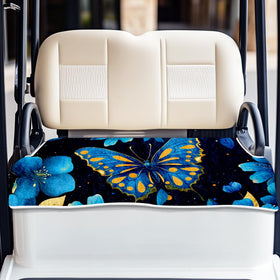 ORIGACH blue butterfly under starry sky design on golf cart seat cover.
