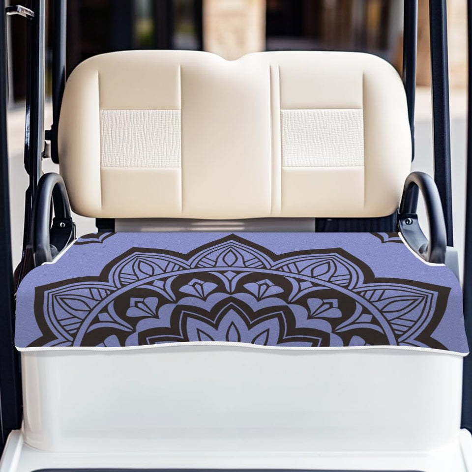 ORIGACH blue half mandala golf cart seat cover front view for cooling comfort on hot days