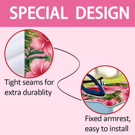 ORIGACH breathable microfiber seat cover with hibiscus pattern for cooling comfort