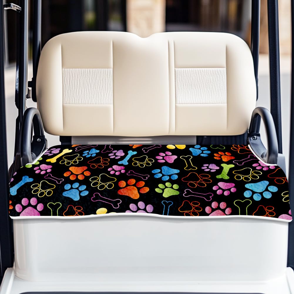 ORIGACH dog paw bones pattern seat cover adds playful style to your golf cart