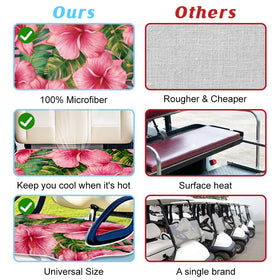ORIGACH hibiscus seat cover offers stylish protection for golfers