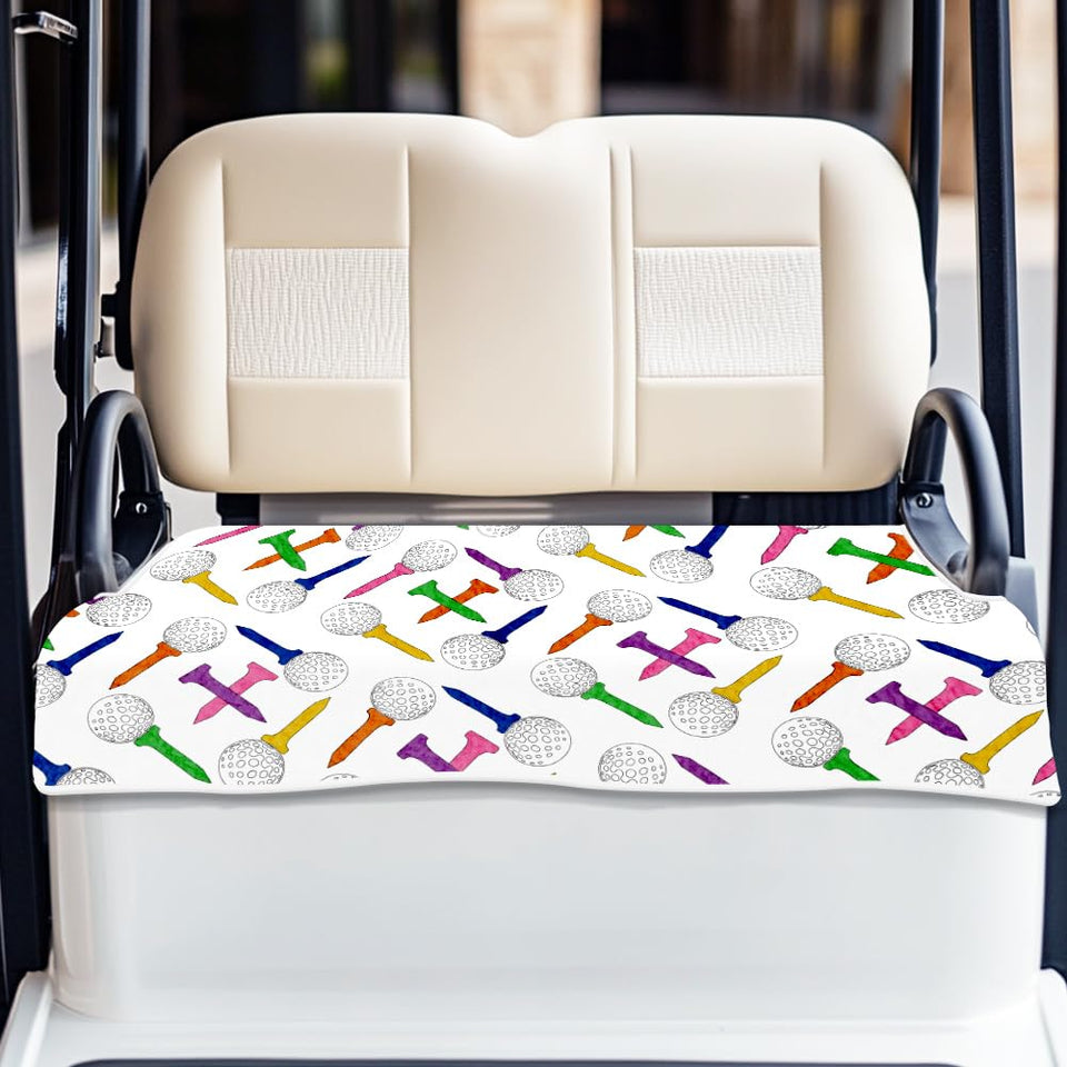 ORIGACH seat cover with colorful tees and balls pattern for vibrant course style