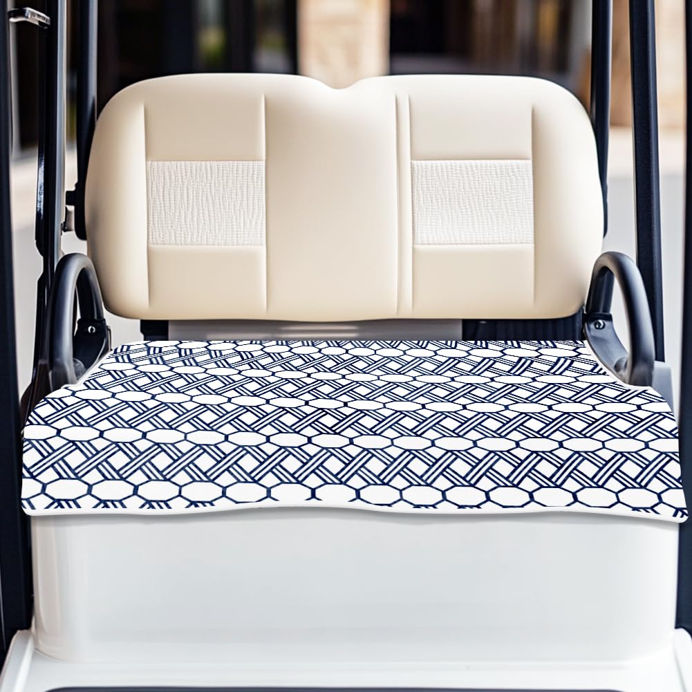ORIGACH golf cart seat cover with tropical pattern for 2-seat carts protects against dust and stains.