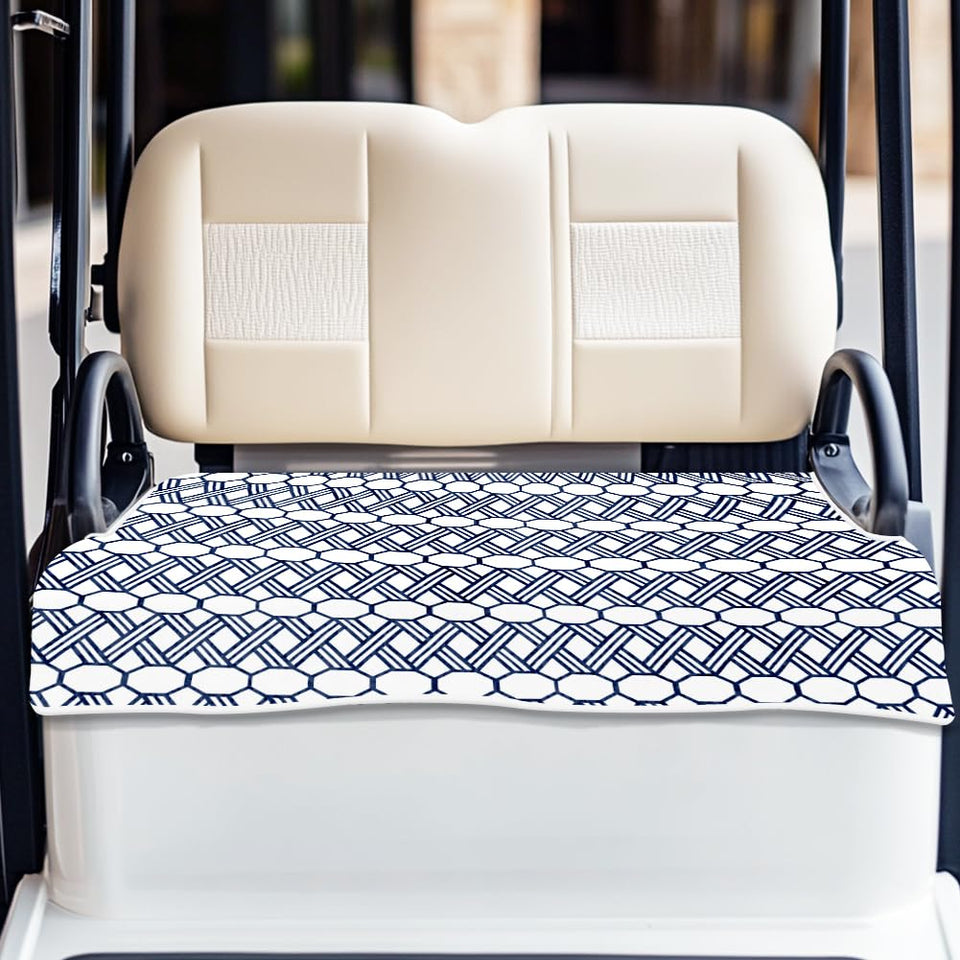 ORIGACH golf cart seat cover with tropical pattern for 2-seat carts protects against dust and stains.
