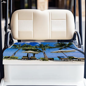 ORIGACH golf cart seat covers coconut tree pattern keep seats stylish and cool.