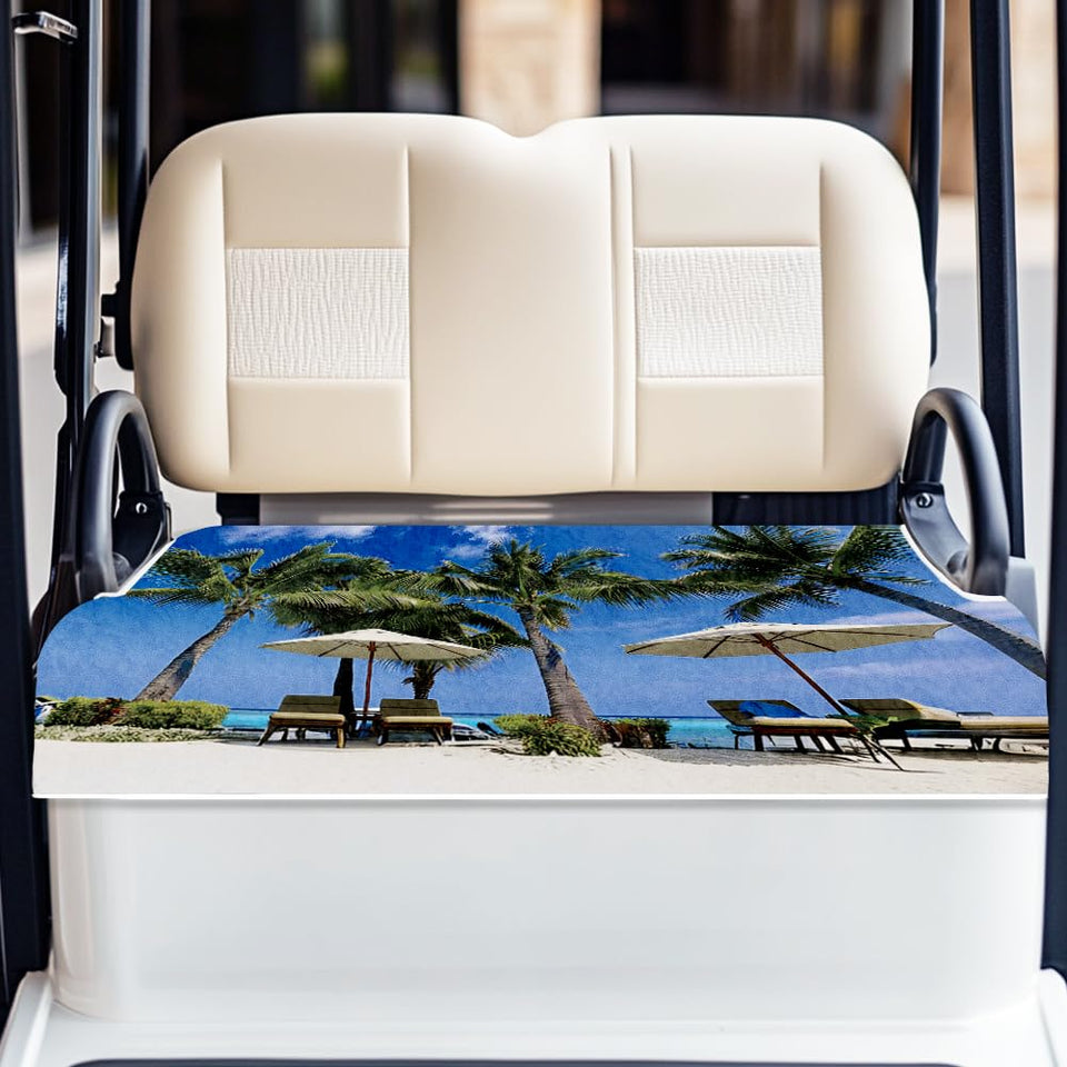 ORIGACH golf cart seat covers coconut tree pattern keep seats stylish and cool.