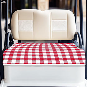 ORIGACH plaid red golf cart seat cover keeps seats stylish and protected.