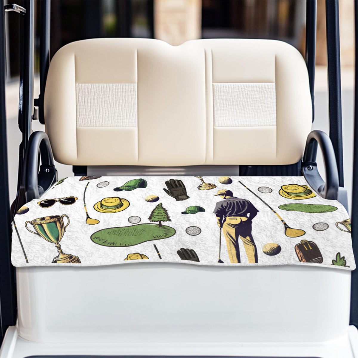 ORIGACH Golf Elements seat cover 51x31 inches fits EZGO and Club Car for quick, secure seating