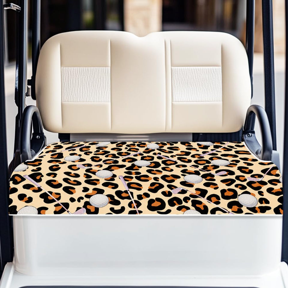 ORIGACH leopard-pattern golf cart seat cover adds style while protecting two-seat carts