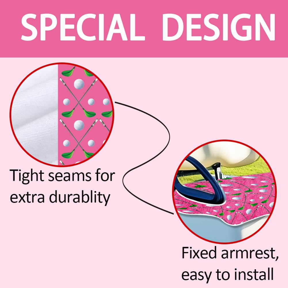 ORIGACH universal-fit seat cover installs easily over cart armrests.