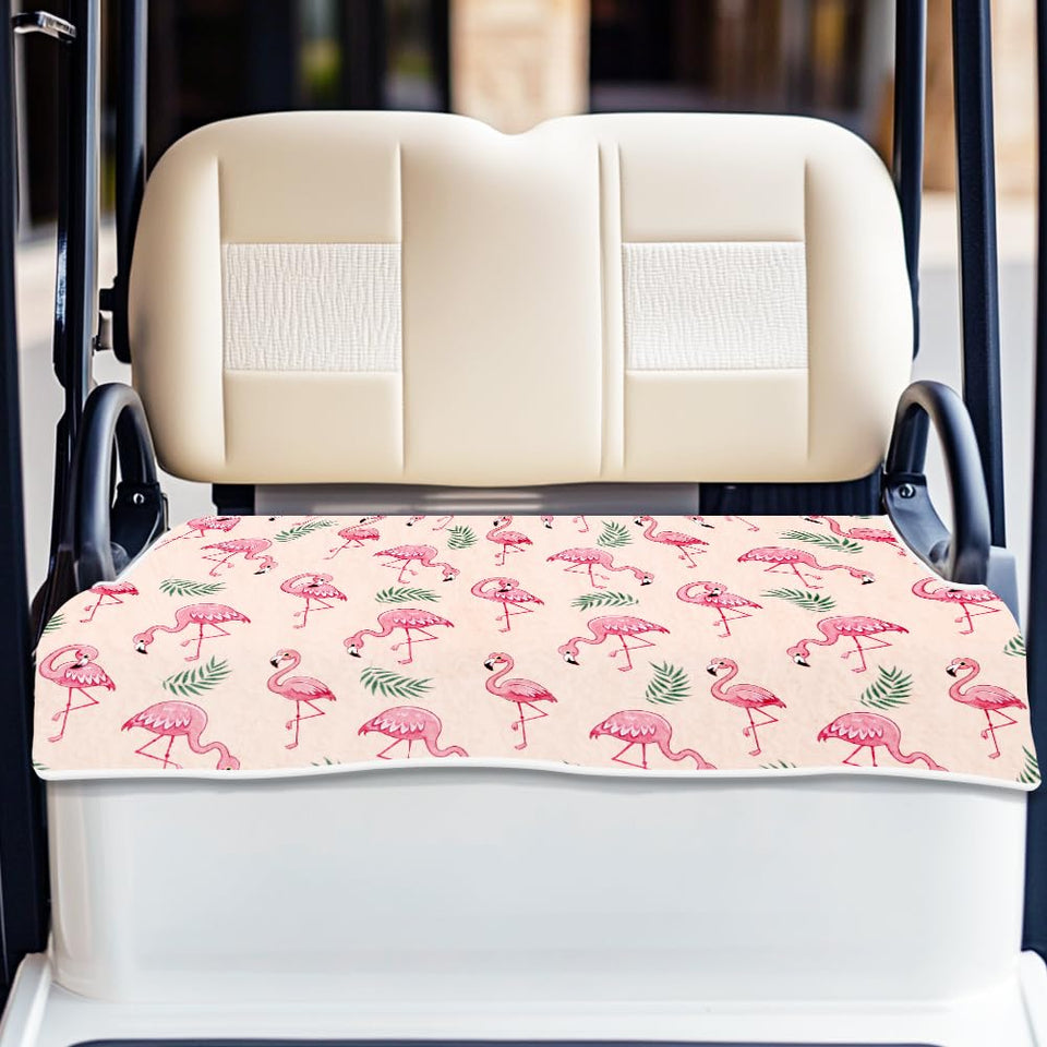 ORIGACH pink little flamingo pattern seat cover adds style and comfort on a golf cart