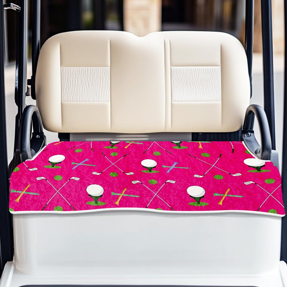 ORIGACH pink hibiscus pattern microfiber golf seat cover for style and protection