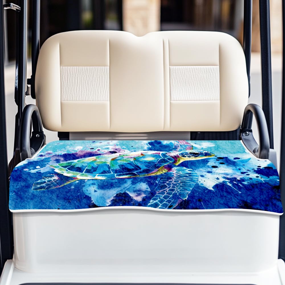 ORIGACH sea turtle seat cover on golf cart offers cooling comfort for two-seat carts