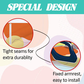 ORIGACH easy-install golf cart seat cover fits over armrests for a snug look.