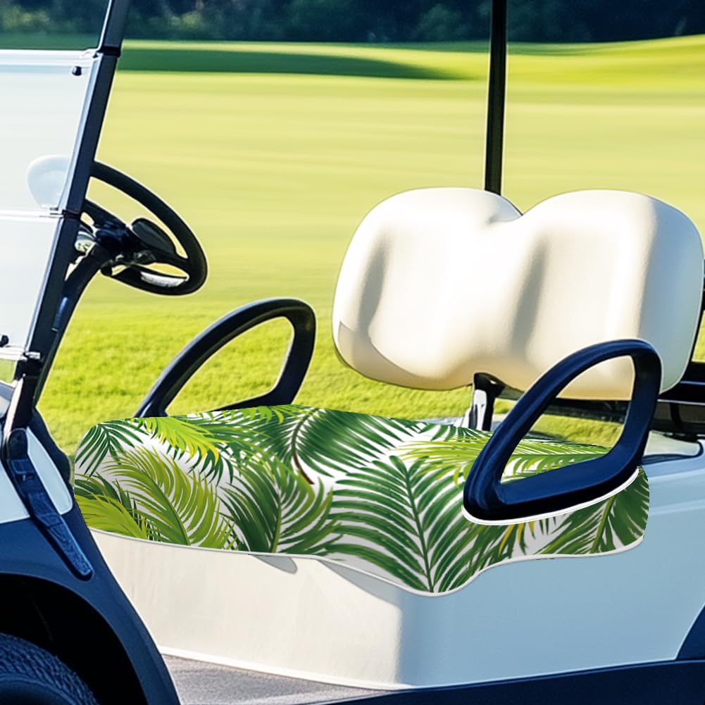 ORIGACH seat cover over golf cart armrests providing a secure universal fit.