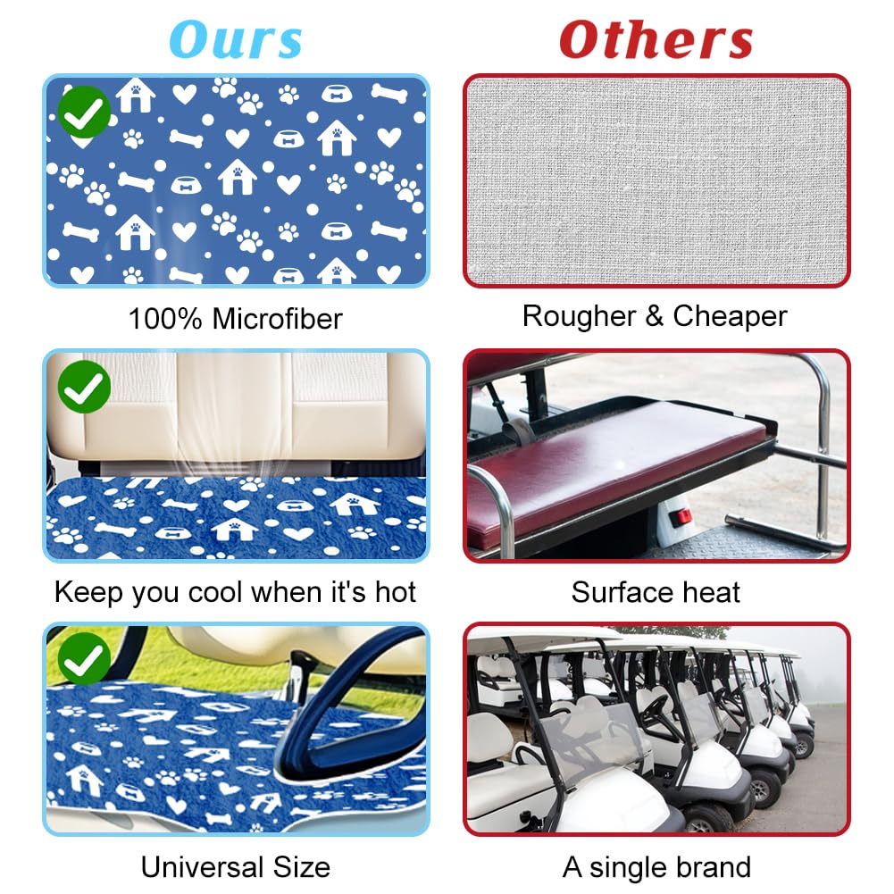 ORIGACH blue seat cover protects upholstery from sun and wear.