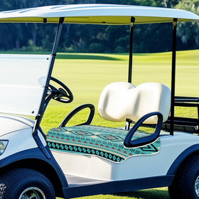 ORIGACH teal aztec pattern adds vintage style to your golf cart.