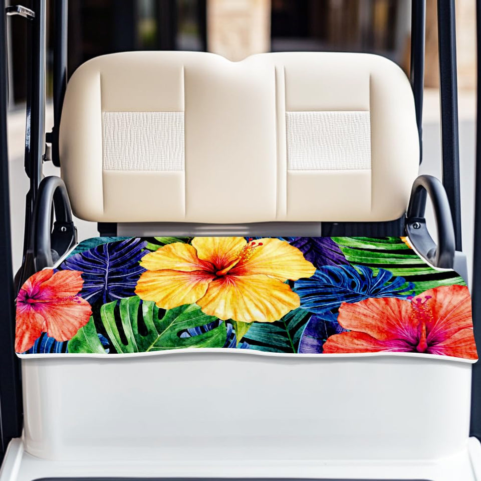 ORIGACH Tropical Flowers golf cart seat cover fits 2-seat carts for a cooler ride.