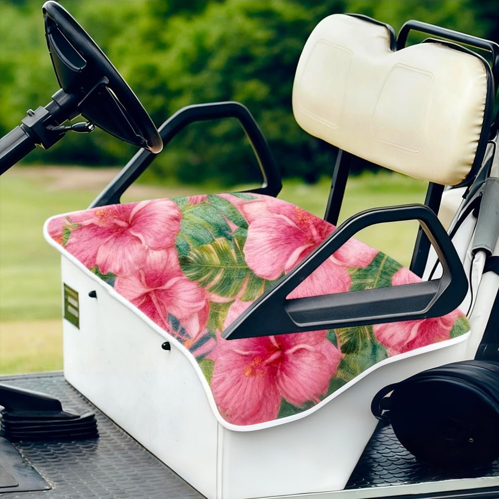 ORIGACH tropical hibiscus print decor brightens golf carts for leisure cruises