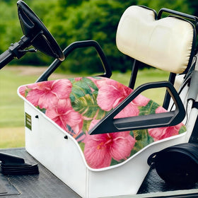 ORIGACH tropical hibiscus print decor brightens golf carts for leisure cruises