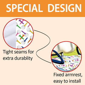 Universal-fit design over armrests keeps the cover secure on most carts