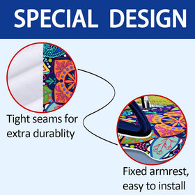 ORIGACH universal-fit seat cover installed on EZGO or Club Car cart