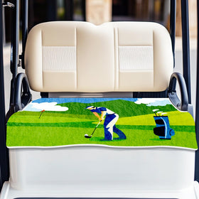 ORIGACH universal golf cart seat cover with armrest holes keeps seats cool and dry