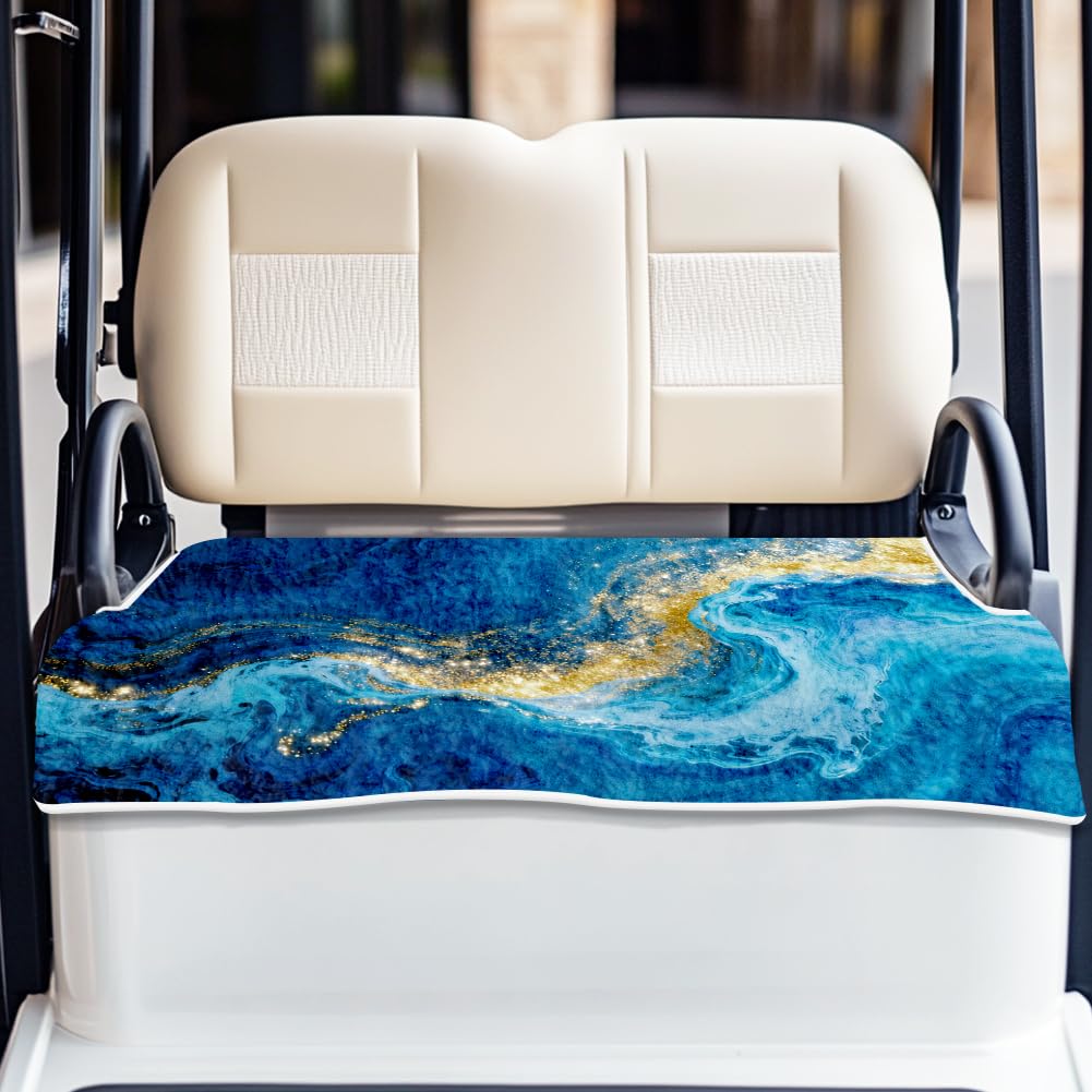 ORIGACH universal golf cart seat cover in blue wave pattern fits two-seat carts and protects seats