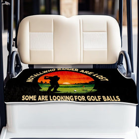 ORIGACH universal seat cover installation on a two-seat golf cart for quick setup.
