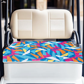 ORIGACH universal seat cover in block pattern – front view shows protective, stylish fit