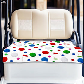 Origach universal golf cart seat covers in colorful pattern keep seats stylish and cooler.