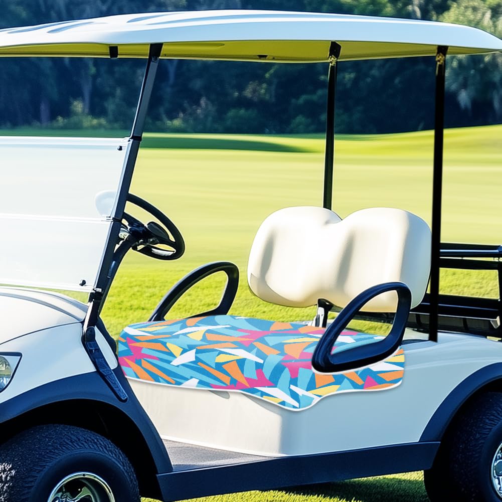 ORIGACH colorful block pattern adds vibrant style to golf carts