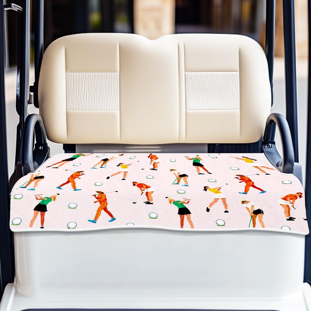 ORIGACH universal seat cover fits two-seat golf carts, protecting seats from wear.