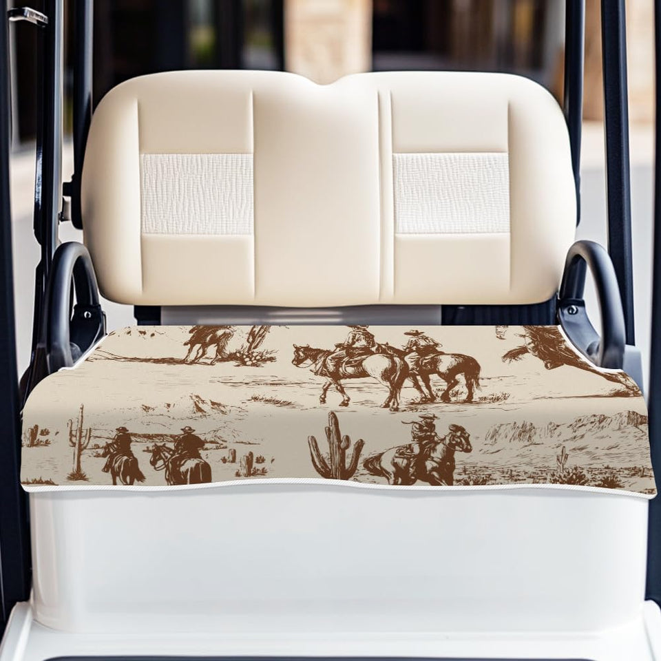ORIGACH vintage western desert seat cover on a golf cart for rugged style
