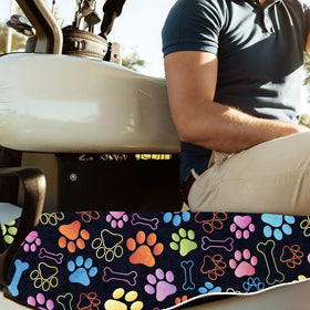 ORIGACH vivid color paw pattern on black background stands out on course