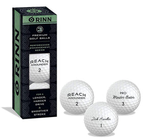O'RINN GOLF funny balls on course showcase high-visibility lettering for easy spotting.