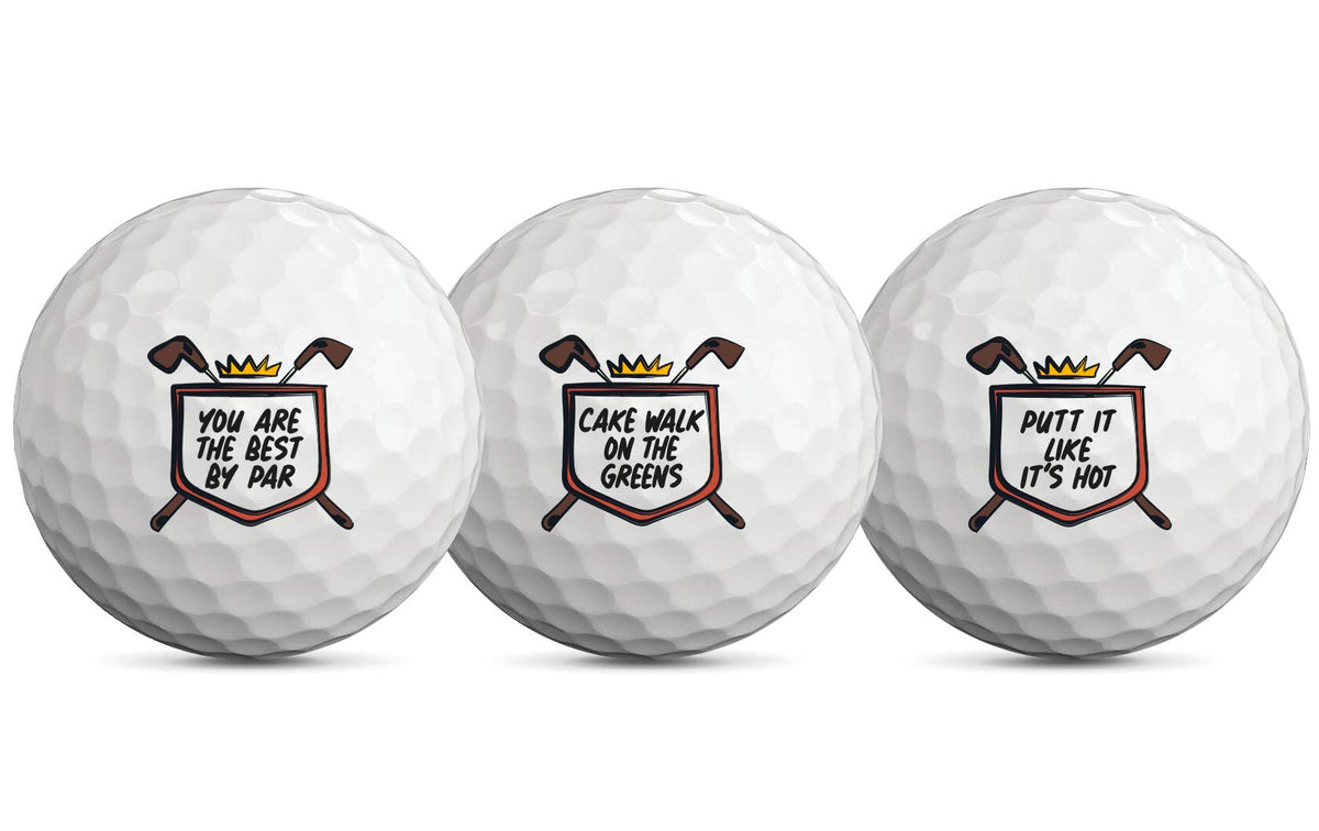 O'RINN golf balls side with Happy Birthday message for fun rounds.