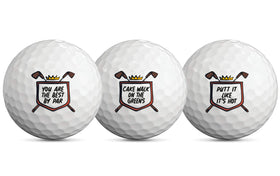 O'RINN golf balls side with Happy Birthday message for fun rounds.