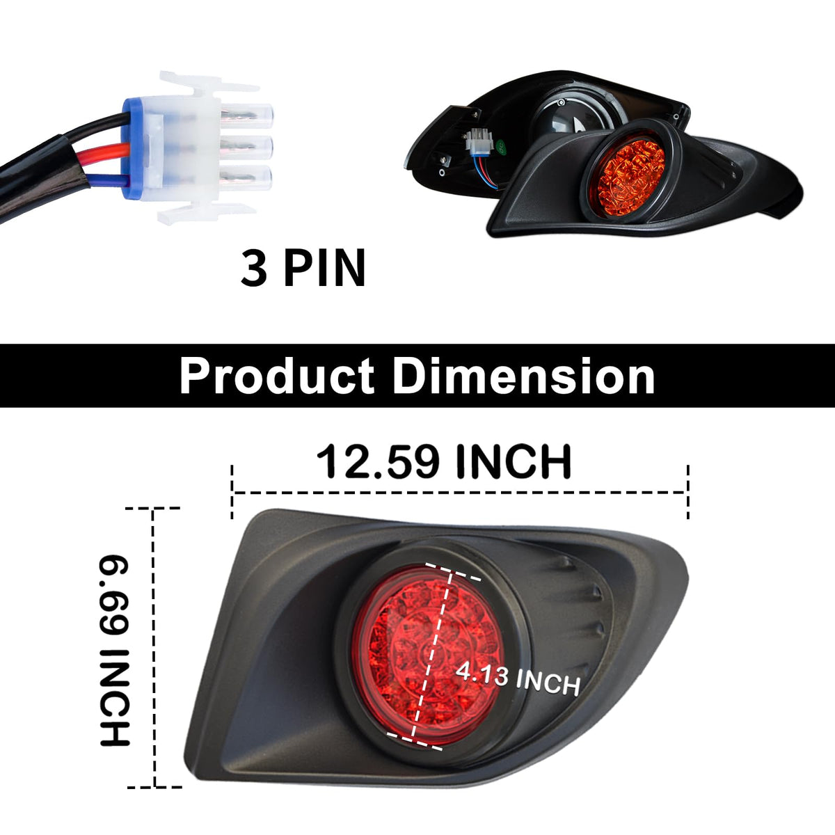 Orle Oko 12V tail light close-up showing LED detail for Yamaha Drive 2