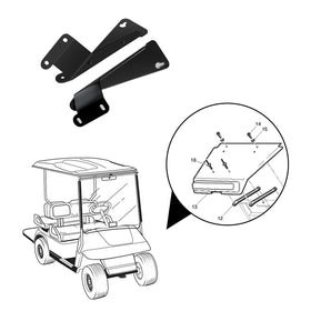 Orle Oko brackets installed on golf cart improving nighttime visibility.