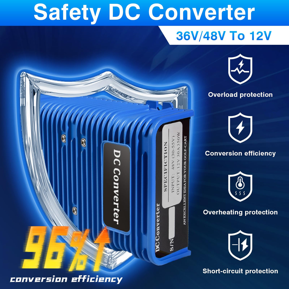 Orle Oko DC converter side angle image demonstrates compact profile suitable for tight spaces.