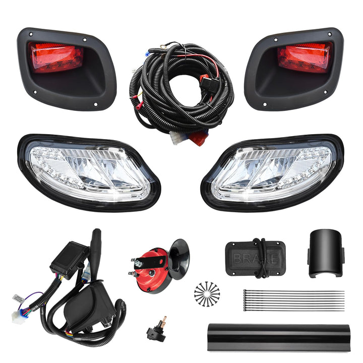 Orle Oko Deluxe front LED headlights for EZGO carts enhance night visibility.