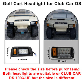 Orle Oko DS right headlight for Club Car DS, bright roadside illumination.