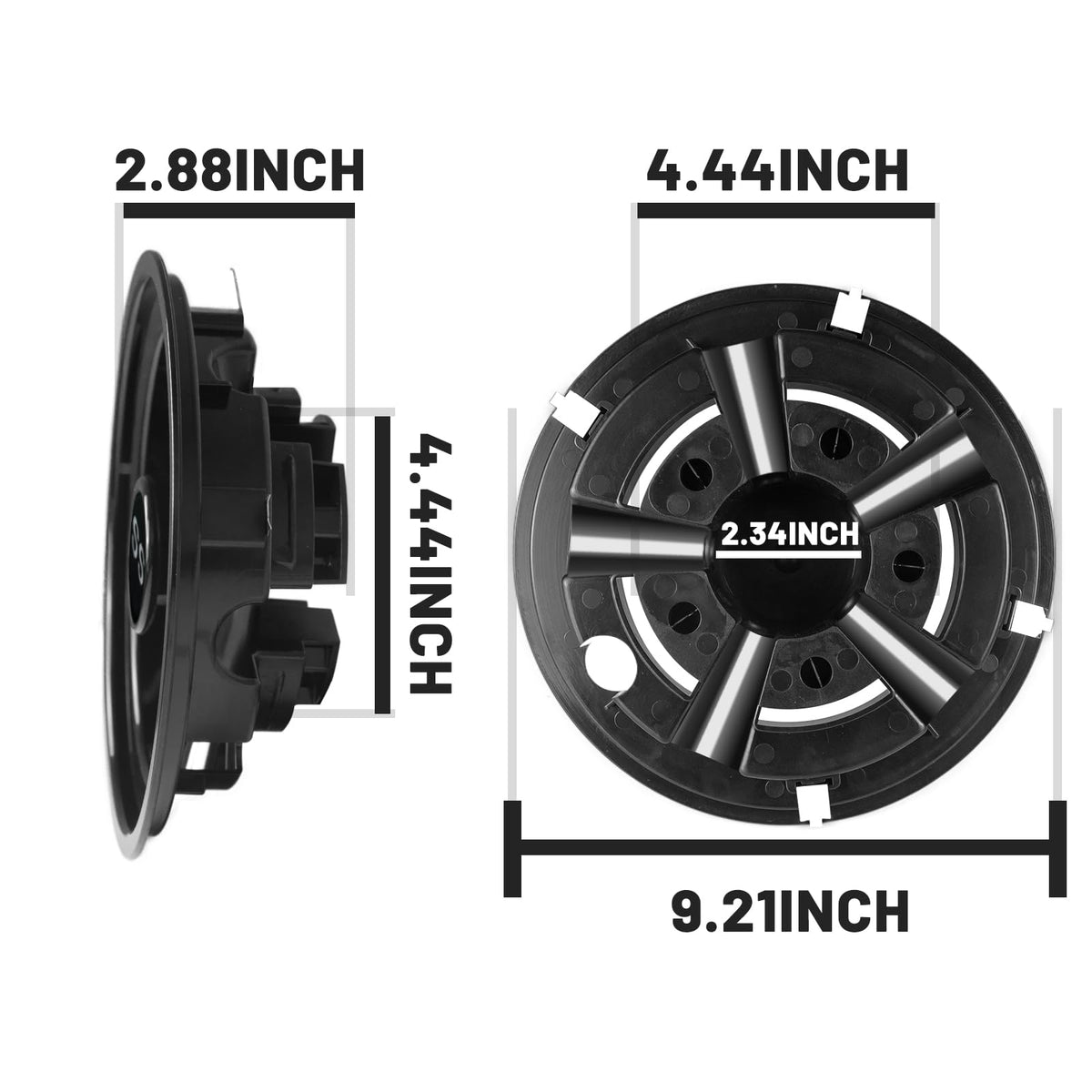 Orle Oko hubcaps compatible with EZGO Club Car Yamaha carts.