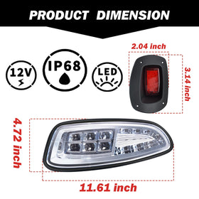 Orle Oko EZGO RXV front right headlight for improved illumination