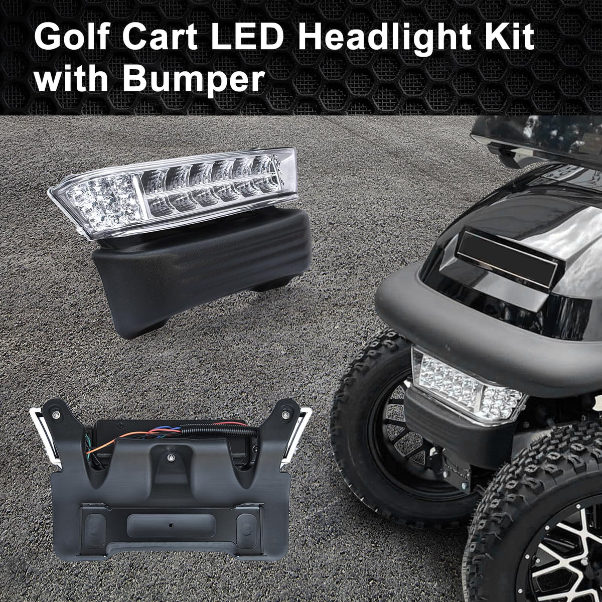 Orle Oko front headlight package set with bumper for easy replacement.
