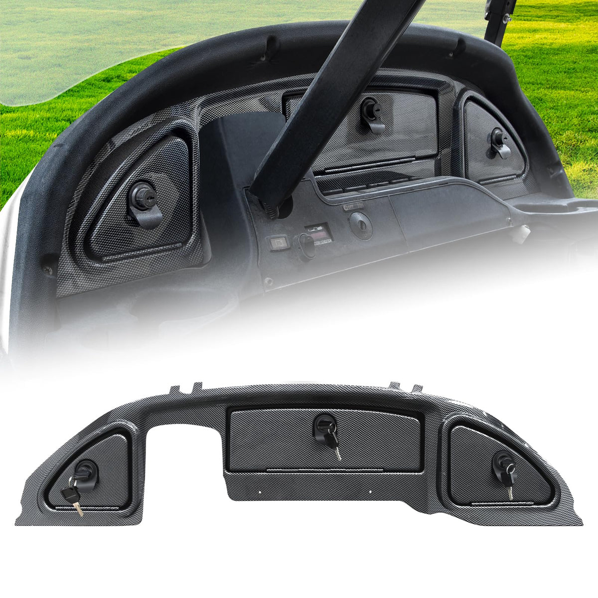Orle Oko dash cover with carbon fiber finish for a sleek, durable interior.