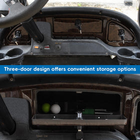 Orle Oko wood-grain dash cover kit enables easy installation on compatible carts